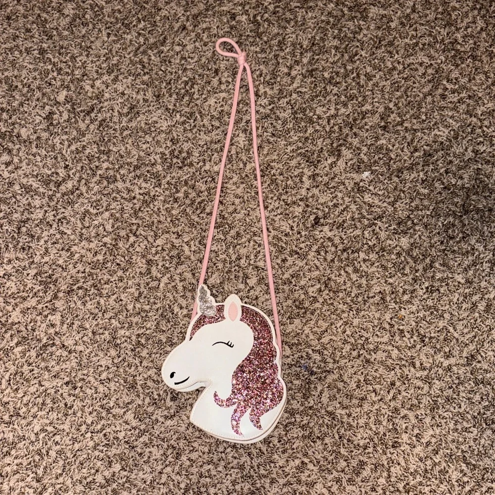 Sparkly Unicorn Kids Crossbody Bag - Pink and White